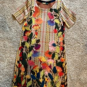 Anthropologie Wool Felted flower dress